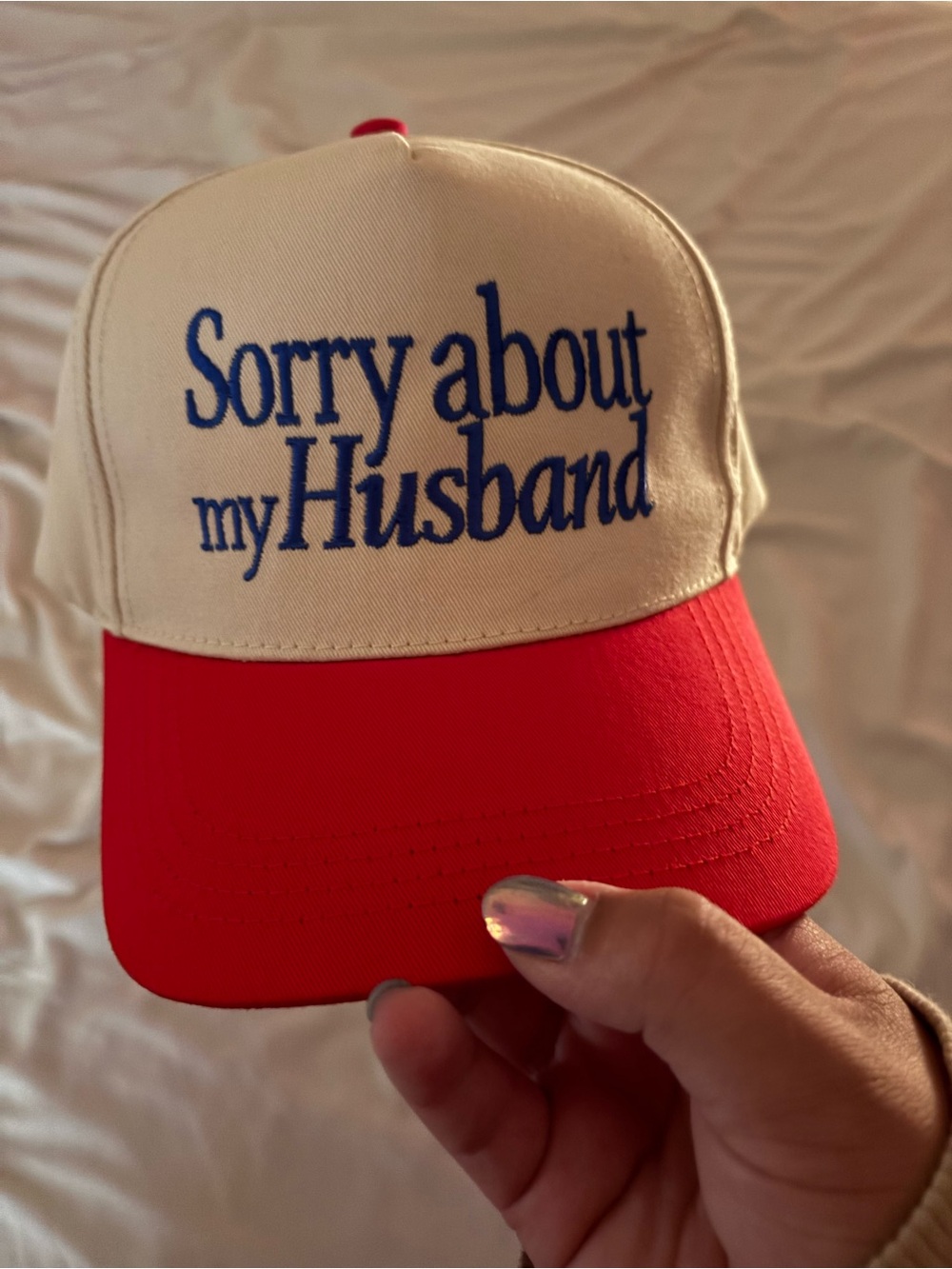 David and Young Two-Tone 'Sorry about my Husband' Cap - 100% Cotton